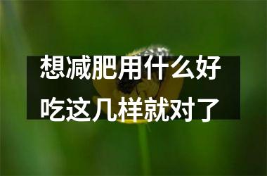 <h3>想减肥用什么好 吃这几样就对了