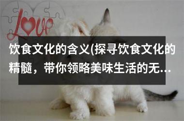 饮食文化的含义(探寻饮食文化的精髓，带你领略美味生活的无限可能！)