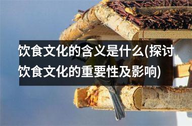饮食文化的含义是什么(探讨饮食文化的重要性及影响)
