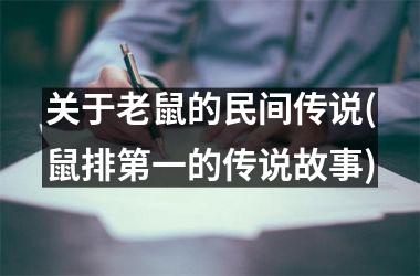 <h3>关于老鼠的民间传说(鼠排第一的传说故事)