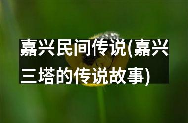 <h3>嘉兴民间传说(嘉兴三塔的传说故事)