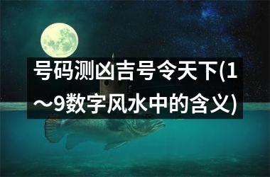 号码测凶吉号令天下(1～9数字风水中的含义)