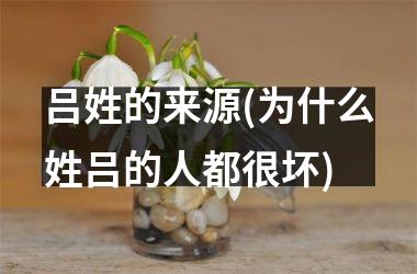 <h3>吕姓的来源(为什么姓吕的人都很坏)