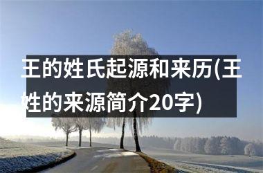 <h3>王的姓氏起源和来历(王姓的来源简介20字)