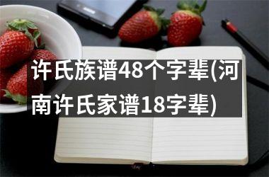 许氏族谱48个字辈(河南许氏家谱18字辈)