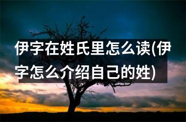 <h3>伊字在姓氏里怎么读(伊字怎么介绍自己的姓)