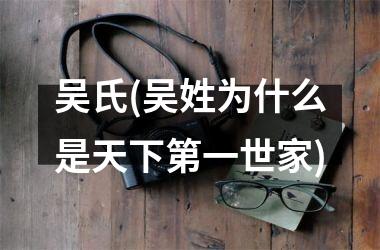 吴氏(吴姓为什么是天下第一世家)
