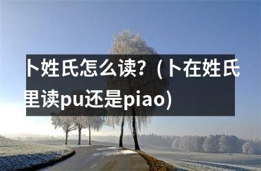 卜姓氏怎么读？(卜在姓氏里读pu还是piao)