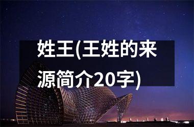 <h3>姓王(王姓的来源简介20字)