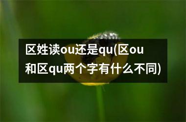 区姓读ou还是qu(区ou和区qu两个字有什么不同)