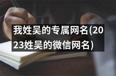 <h3>我姓吴的专属网名(2025姓吴的微信网名)