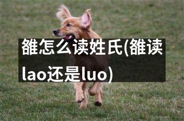雒怎么读姓氏(雒读lao还是luo)