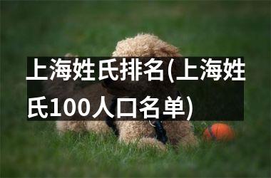 上海姓氏排名(上海姓氏100人口名单)