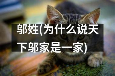 邬姓(为什么说天下邬家是一家)