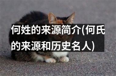 <h3>何姓的来源简介(何氏的来源和历史名人)