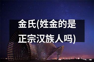 <h3>金氏(姓金的是正宗汉族人吗)
