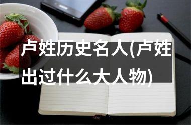 <h3>卢姓历史名人(卢姓出过什么大人物)