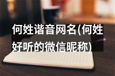 <h3>何姓谐音网名(何姓好听的微信昵称)