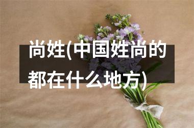 <h3>尚姓(姓尚的都在什么地方)