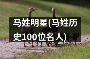 <h3>马姓明星(马姓历史100位名人)