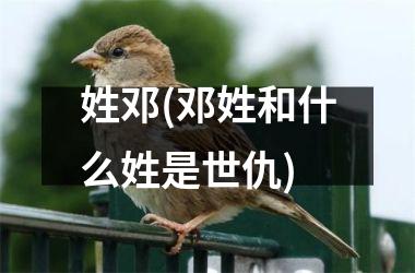 <h3>姓邓(邓姓和什么姓是世仇)