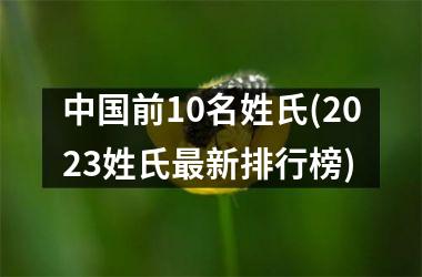 <h3>前10名姓氏(2025姓氏最新排行榜)