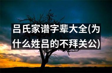 <h3>吕氏家谱字辈大全(为什么姓吕的不拜关公)
