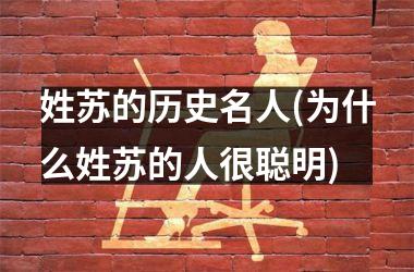 <h3>姓苏的历史名人(为什么姓苏的人很聪明)