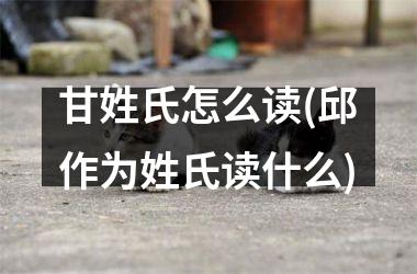 <h3>甘姓氏怎么读(邱作为姓氏读什么)