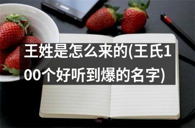 <h3>王姓是怎么来的(王氏100个好听到爆的名字)