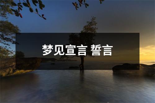 梦见宣言誓言