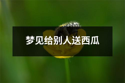 <h3>梦见给别人送西瓜
