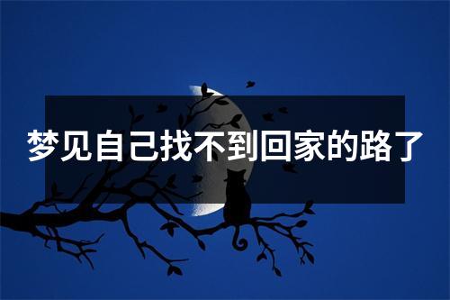 <h3>梦见自己找不到回家的路了