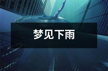 <h3>梦见下雨