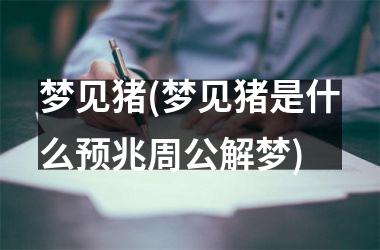 <h3>梦见猪(梦见猪是什么预兆周公解梦)
