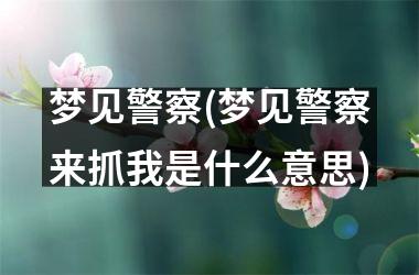 <h3>梦见警察(梦见警察来抓我是什么意思)