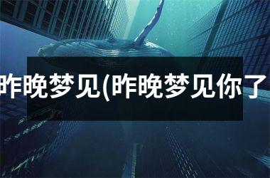 <h3>昨晚梦见(昨晚梦见你了)