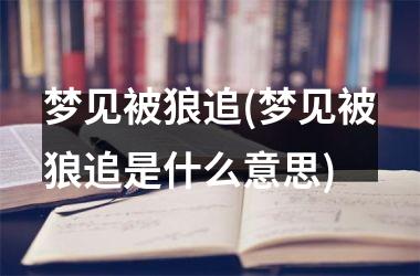 <h3>梦见被狼追(梦见被狼追是什么意思)