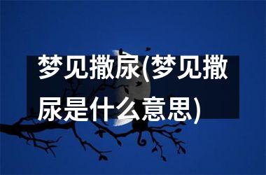 <h3>梦见撒尿(梦见撒尿是什么意思)