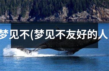 <h3>梦见不(梦见不友好的人)