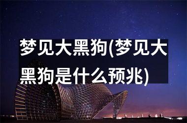 <h3>梦见大黑狗(梦见大黑狗是什么预兆)