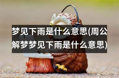 <h3>梦见下雨是什么意思(周公解梦梦见下雨是什么意思)