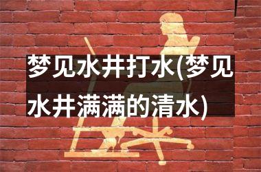 <h3>梦见水井打水(梦见水井满满的清水)