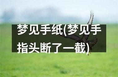<h3>梦见手纸(梦见手指头断了一截)