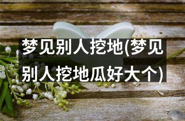 <h3>梦见别人挖地(梦见别人挖地瓜好大个)