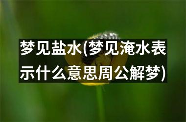 梦见盐水(梦见淹水表示什么意思周公解梦)