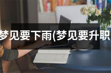 <h3>梦见要下雨(梦见要升职)