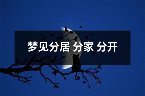 <h3>梦见分居分家分开