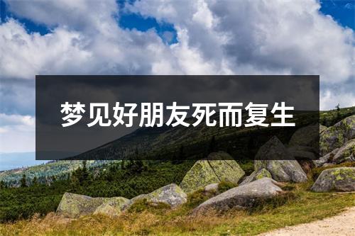 <h3>梦见好朋友死而复生
