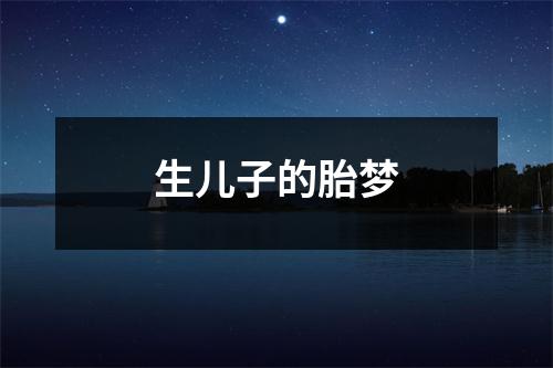 <h3>生儿子的胎梦